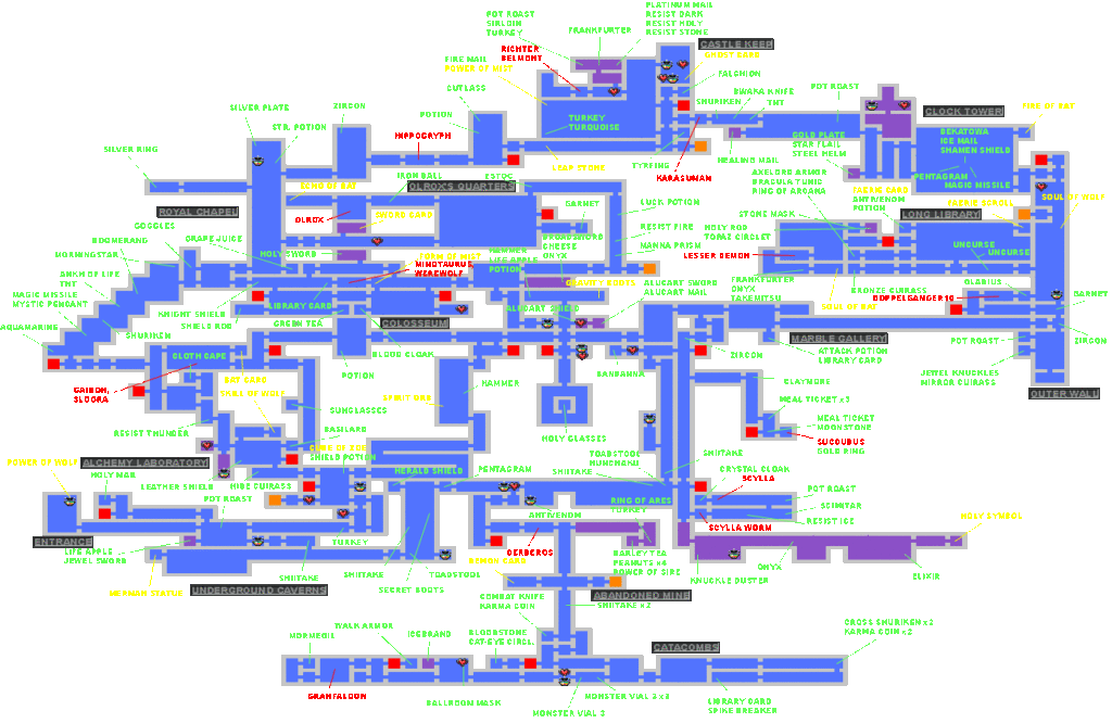 Castlevania Symponyt of the Night Map